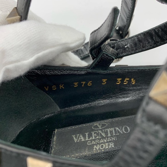 Authentic Valentino Garavani rockstud Noir cage flats - Picture 11 of 16